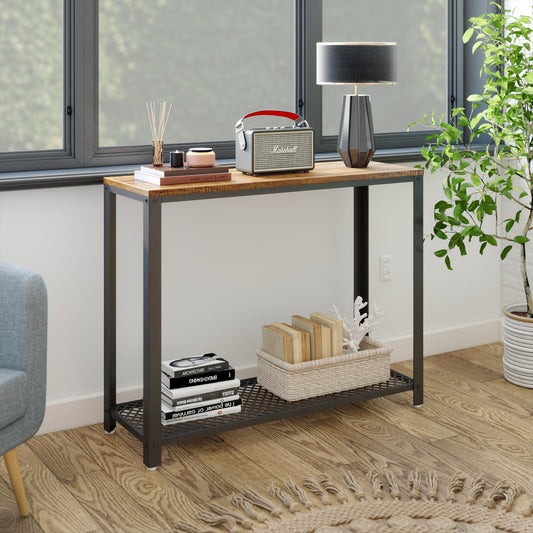 Retro Industrial Console Table, with Non-slip Adjusted Feet