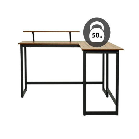 Retro Industrial Computer Table£¬L-shaped, with Monitor Stand