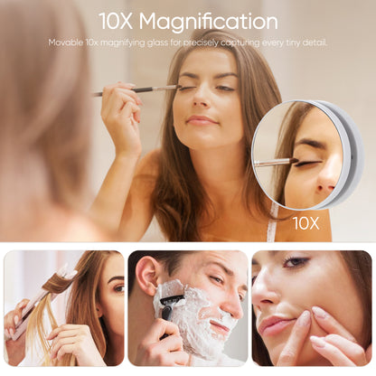 Mondeer Hollywood Vanity Mirror with Lights, 60x50cm Large Makeup Mirror, 3 Color Lighting Modes, Type C and USB Output Port, Tabletop and Wall Mounted Makeup Mirror for Bedroom