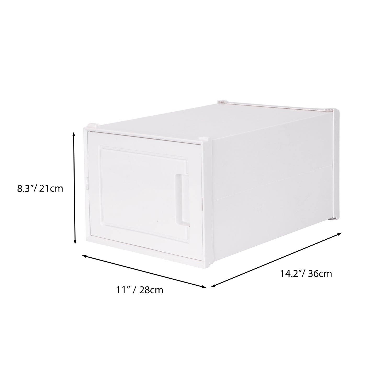 Stackable Shoe Boxes,12 Cube Storage Unit, with Door, White