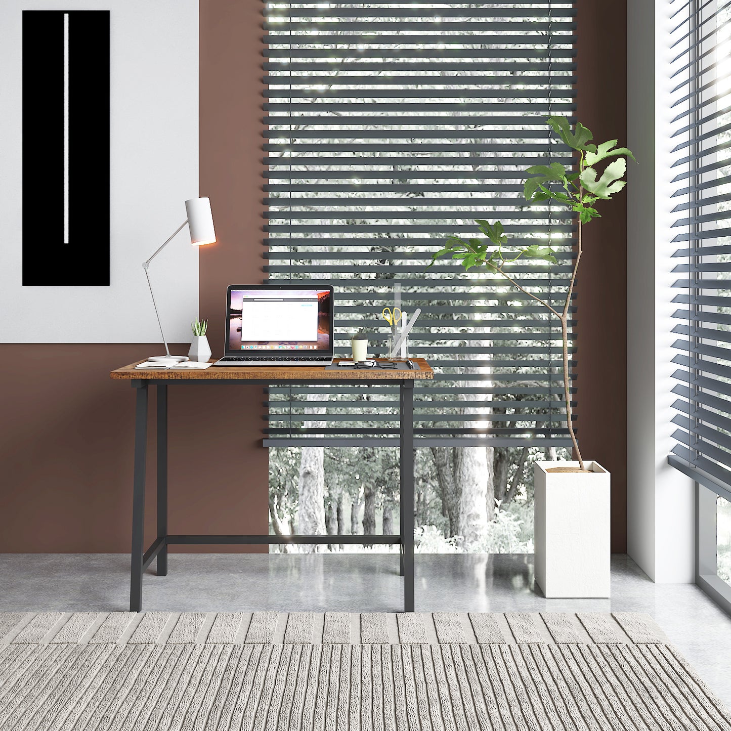 Retro Industrial Computer Table for Home Office, Basic Type