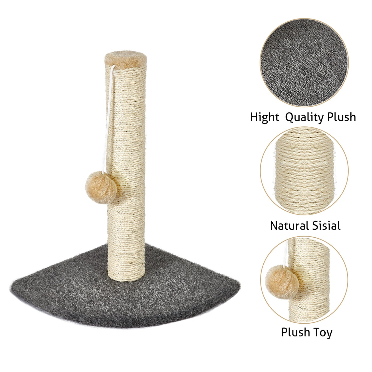 Cat Scratching Tree, with a Hanging Cat Ball