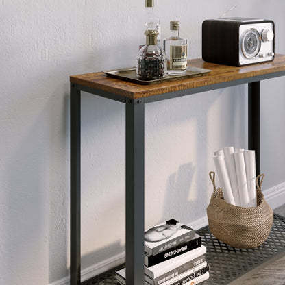 Retro Industrial Console Table, with Non-slip Adjusted Feet