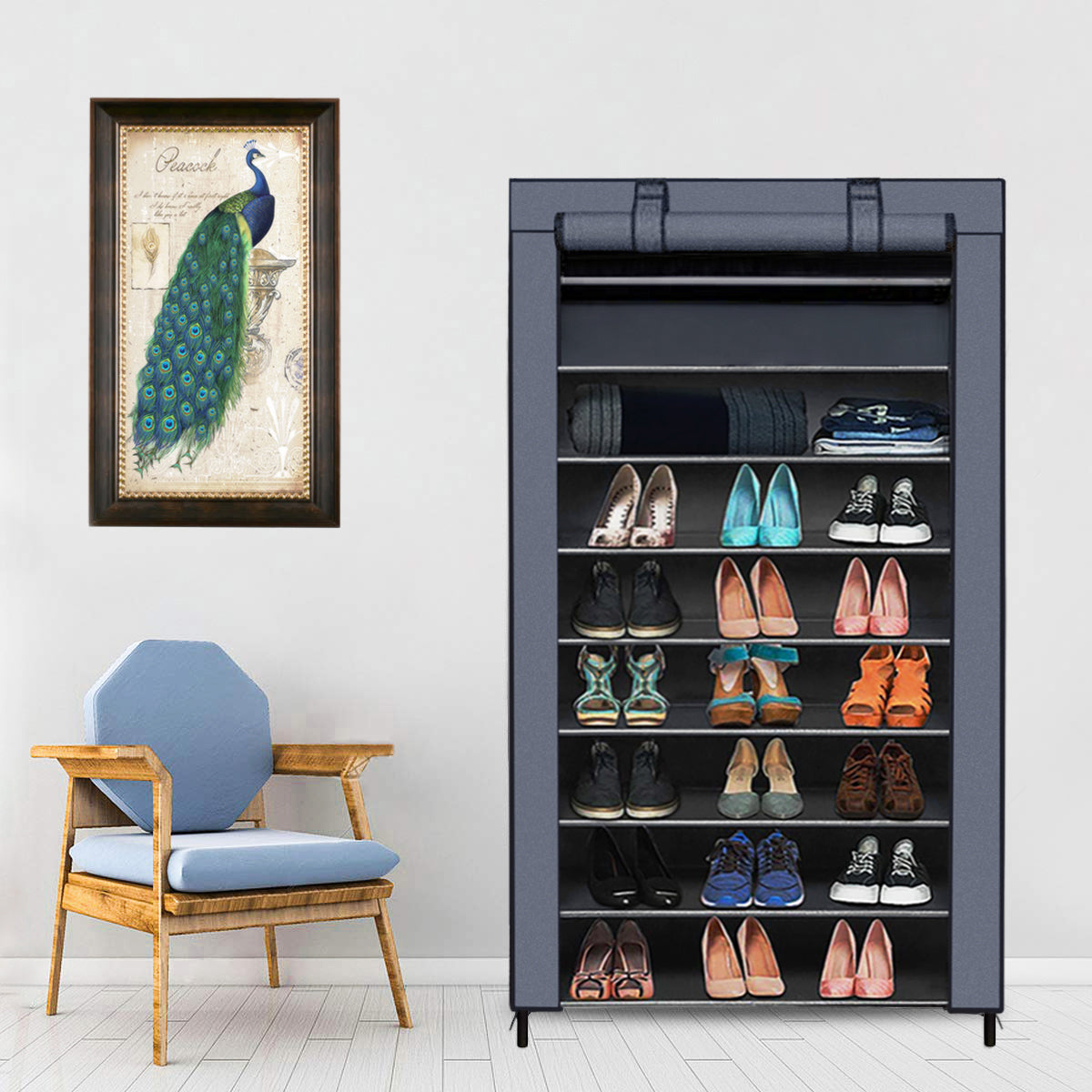 Non-woven Fabric Foldable Shoe Rack,  Single Raw and Multi-layer