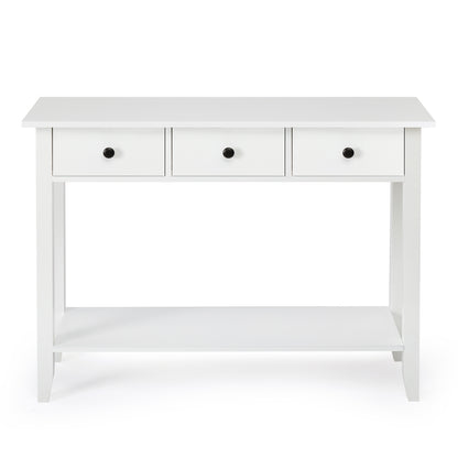 Minimalist Style Console Table,White Wooden Color, with 2/ 3 Drawers