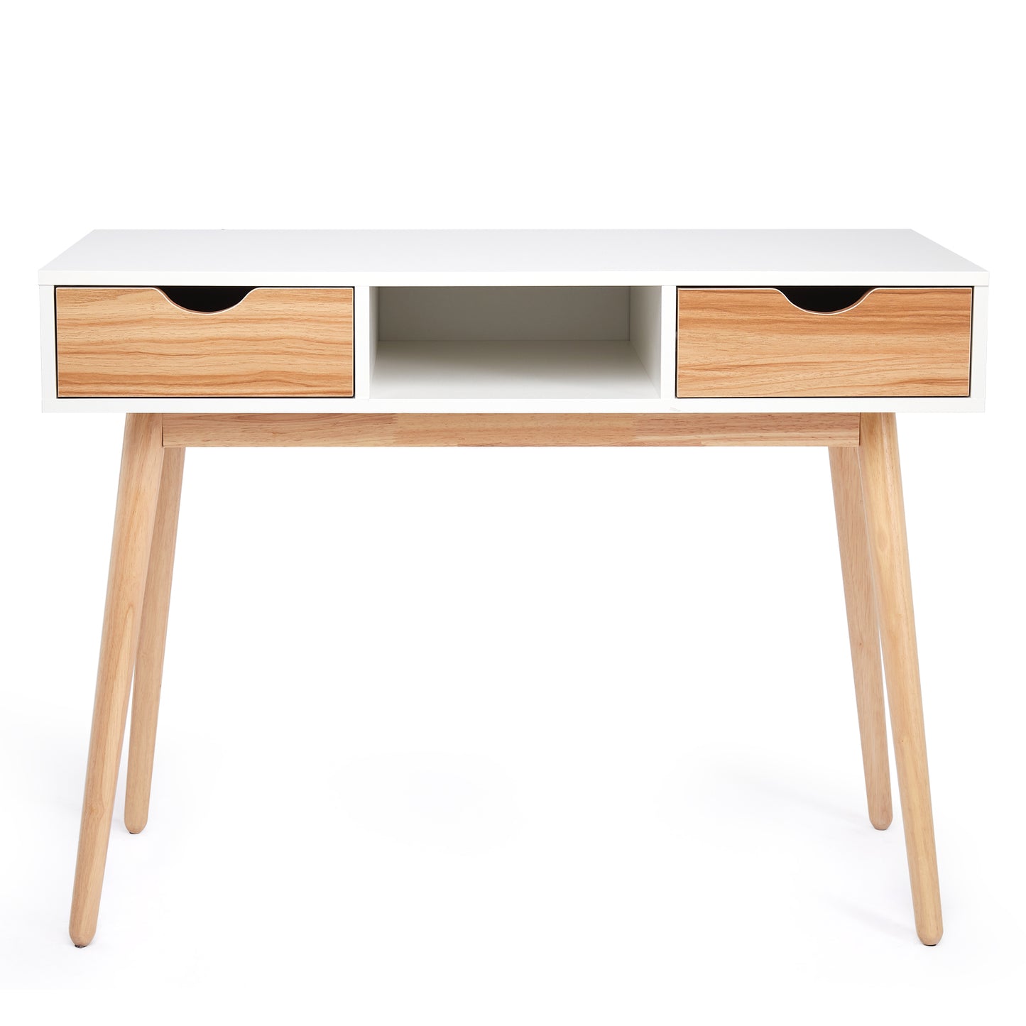 Desk Computer Table¡ê?White and Oak¡ê?with 2 Drawers 1 Storage Unit