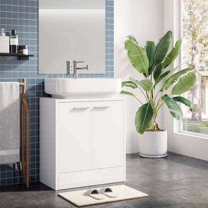 Bathroom Under Sink Cabinet, White Color, Storage Unit with 2 Doors