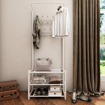 Hall Tree with Storage Bench, Thickened Steel Tube Assembled