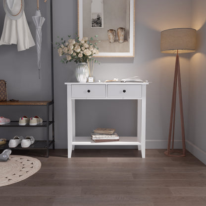 Minimalist Style Console Table,White Wooden Color, with 2/ 3 Drawers