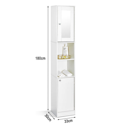 Bathroom Cabinet, Tall and Slim, Providing a Mirror