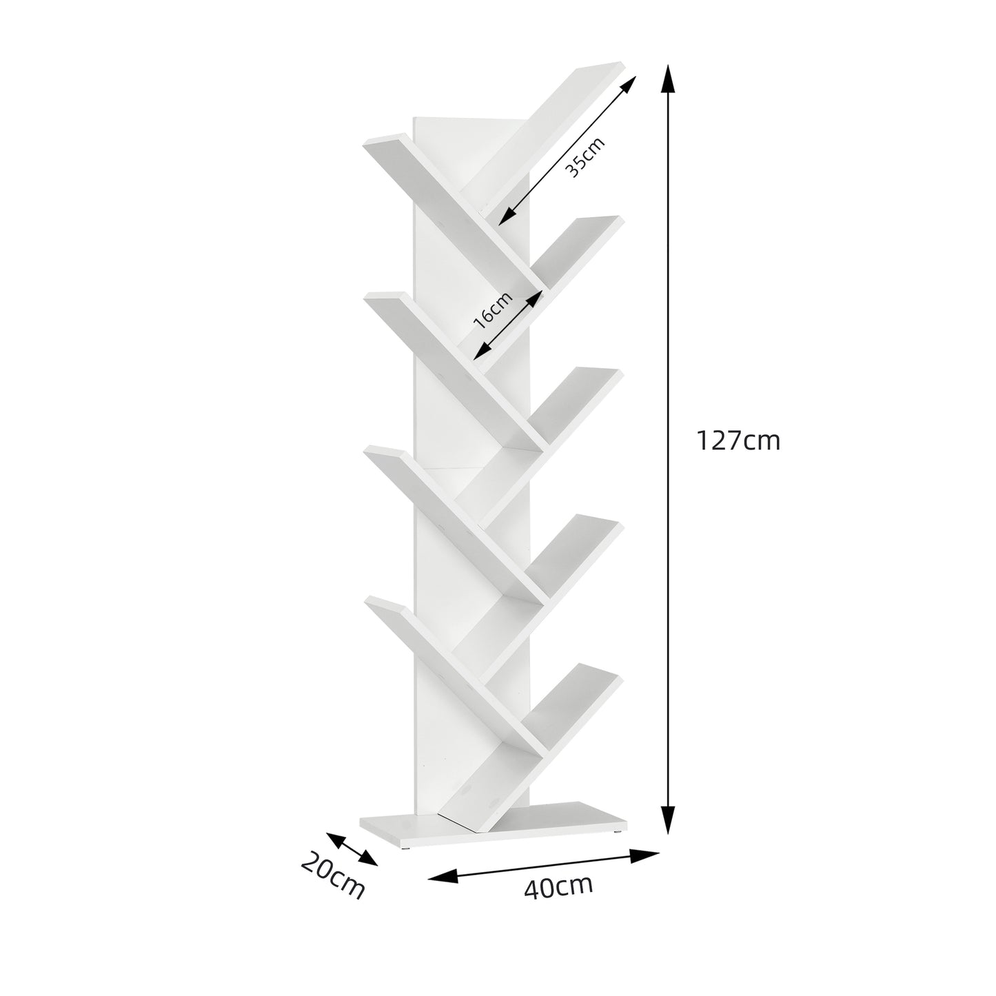Modern Bookcase, Tree-shape Design, 9 Tier Tree
