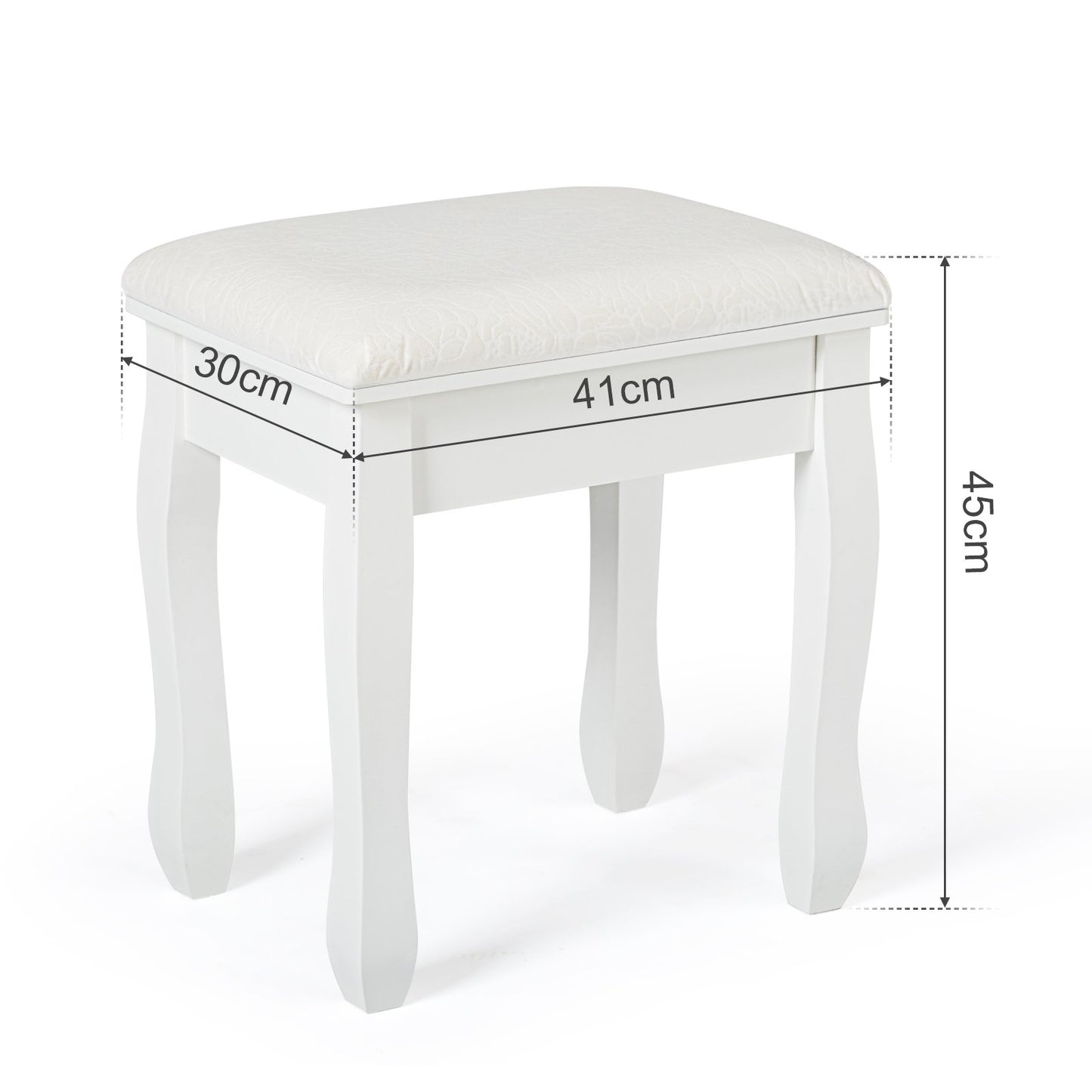 Dressing Table Stool, Pure White Color
