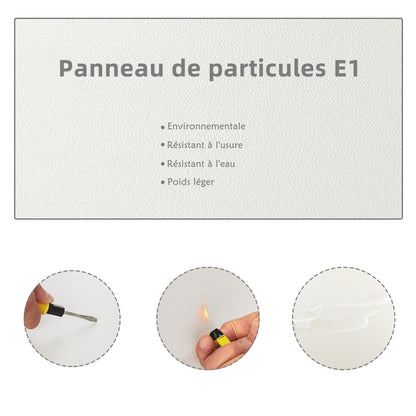 L-shaped Computer Desk, White/Black Color, 2 Storage Compartments