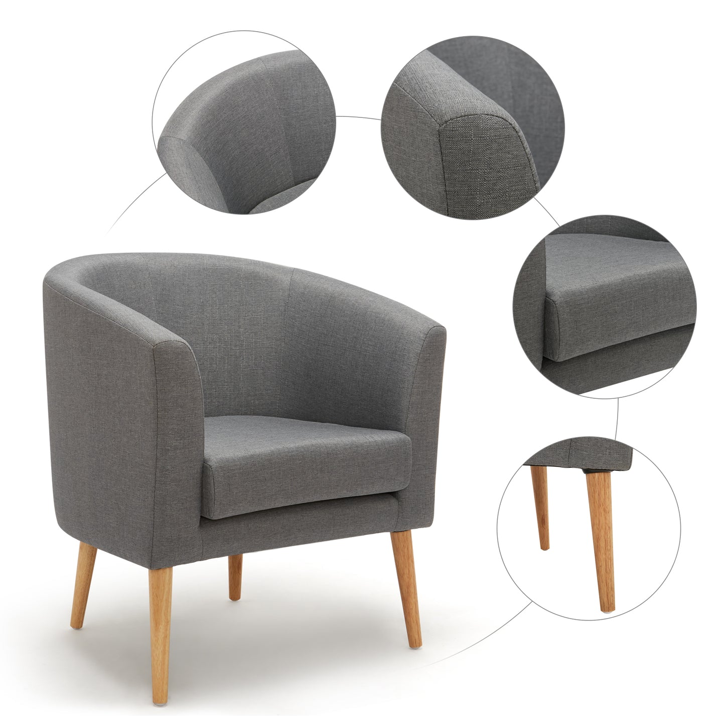 Modern Armchair Set with Dual Purpose, Equipped with Footstool