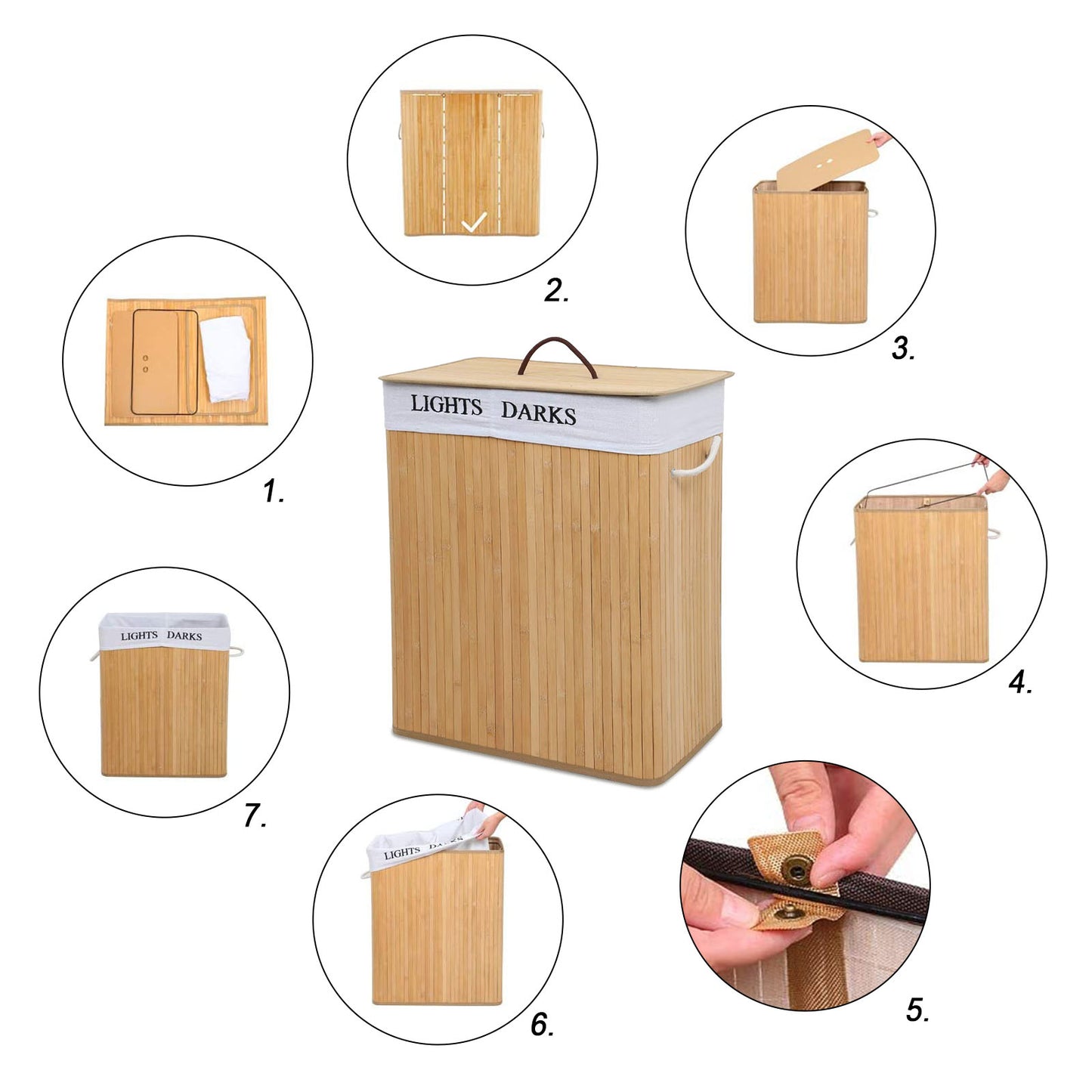 Laundry Basket, Bamboo Material