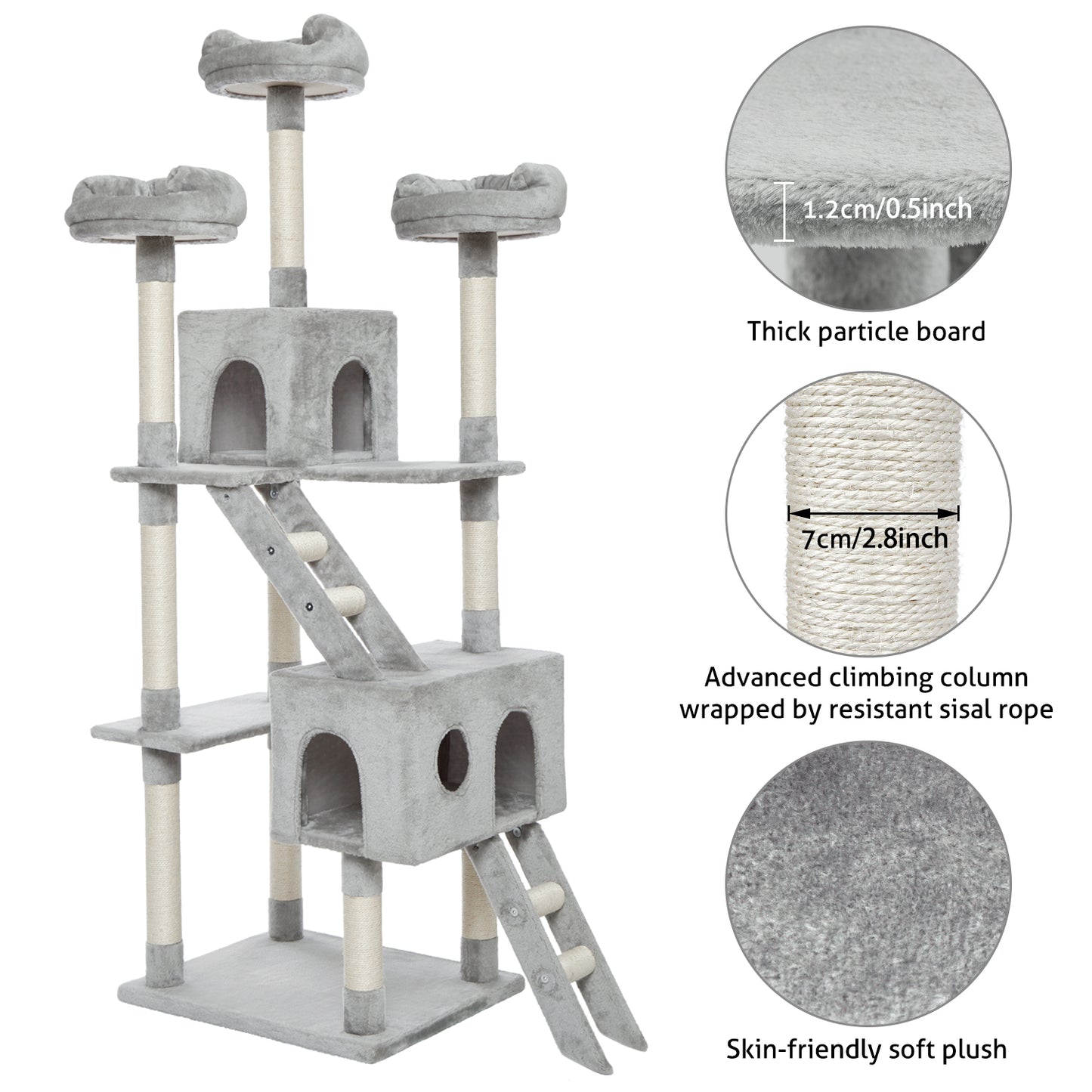 Cat Scratching Tree, Large Size, with Ladders and Looking Platforms