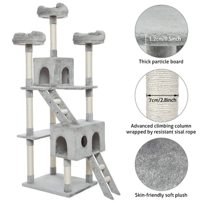 Cat Scratching Tree, Large Size, with Ladders and Looking Platforms