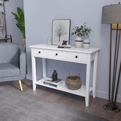 Minimalist Style Console Table,White Wooden Color, with 2/ 3 Drawers