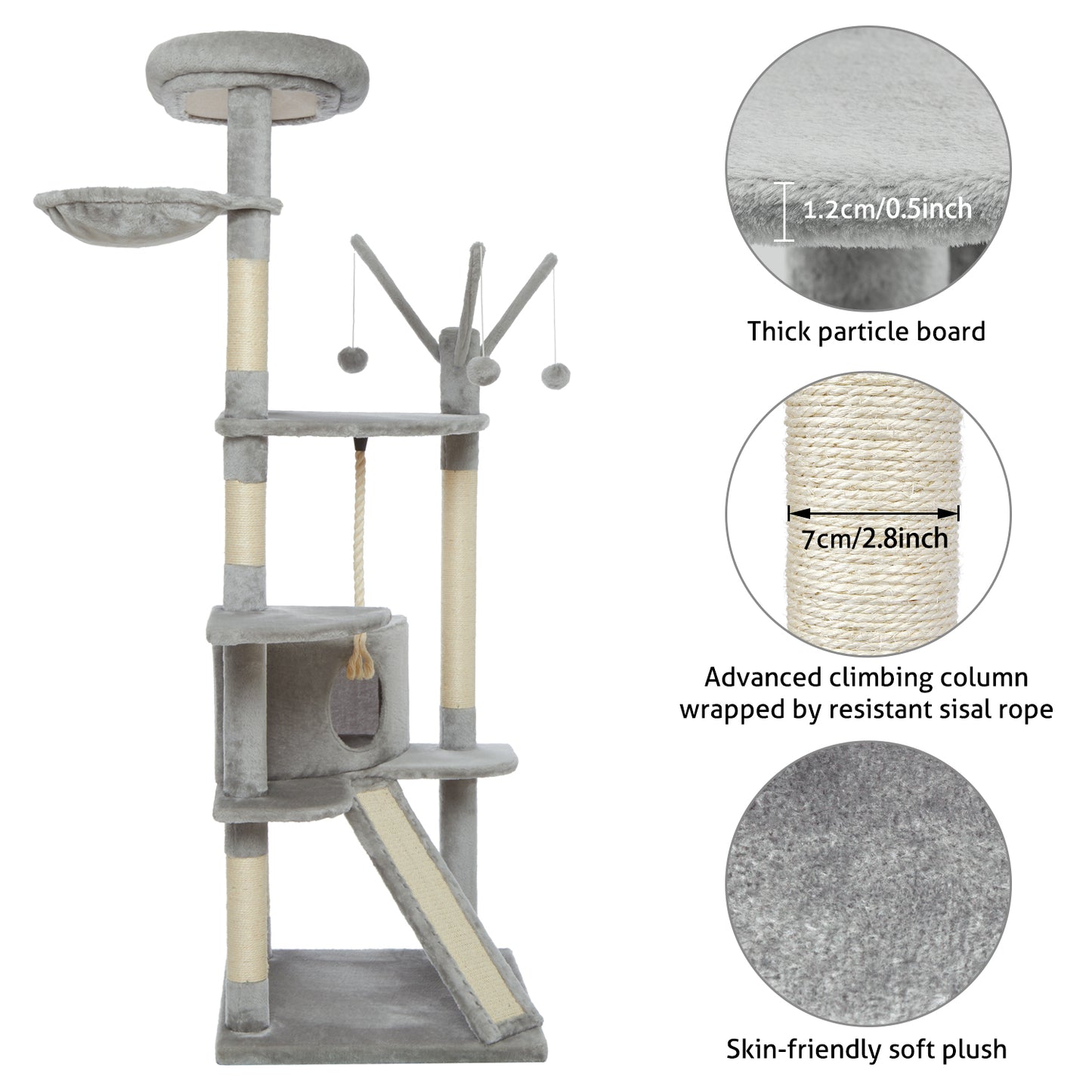 Cat Scratching Tree, Large Size, with Stairs, Berths and Jumping Platforms