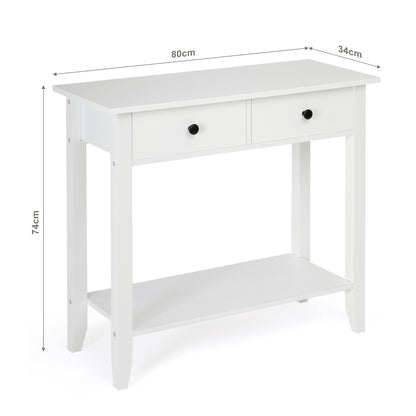 Minimalist Style Console Table,White Wooden Color, with 2/ 3 Drawers