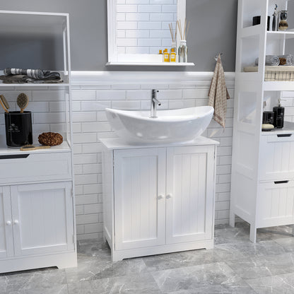 Simple Bathroom Cabinet, White Color, 2 Doors