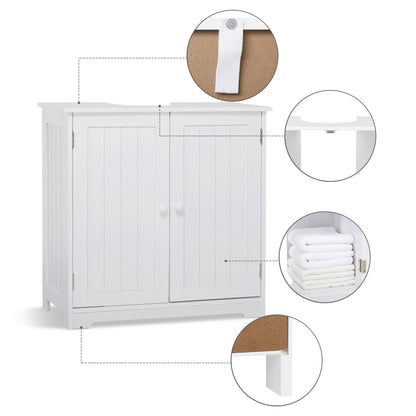 Simple Bathroom Cabinet, White Color, 2 Doors