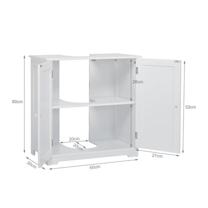 Simple Bathroom Cabinet, White Color, 2 Doors
