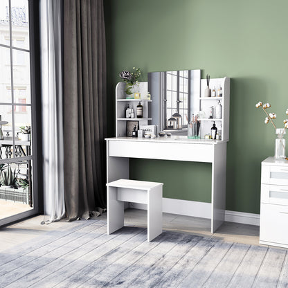 Dressing Table Set, Large Storage Space, Providing Mirror, Drawer, Stool