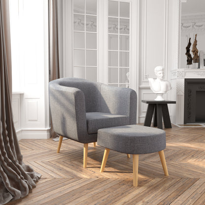 Modern Armchair Set with Dual Purpose, Equipped with Footstool