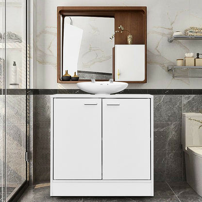 Bathroom Under Sink Cabinet, White Color, Storage Unit with 2 Doors