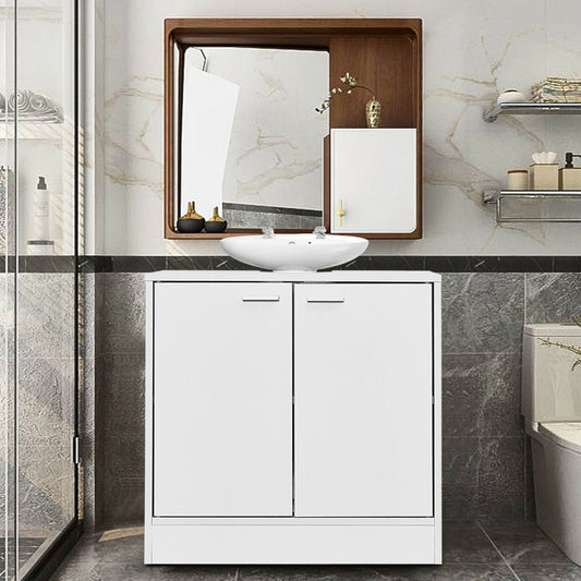 Bathroom Under Sink Cabinet, White Color, Storage Unit with 2 Doors